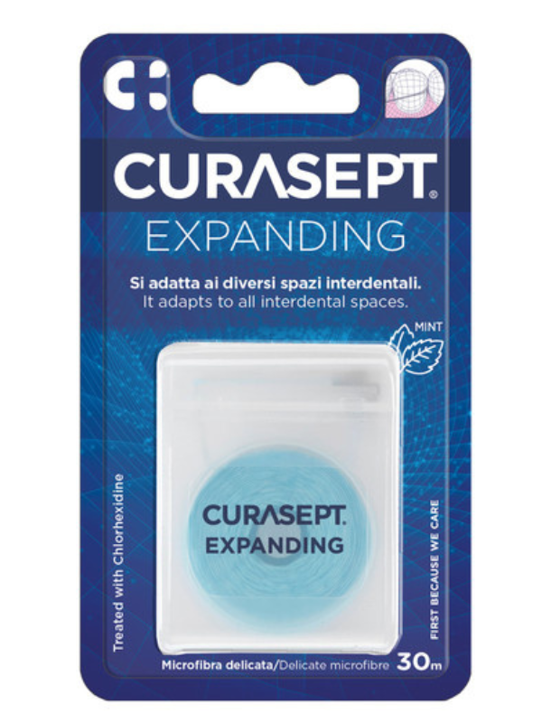Zobna nitka CURASEPT EXPANDING z mikrovlakni